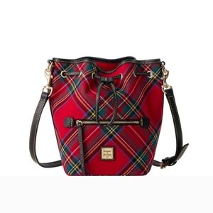 SOLD!!!  RED ONLY Tartan Bucket Tote Crossbody Bag -1 Color Red